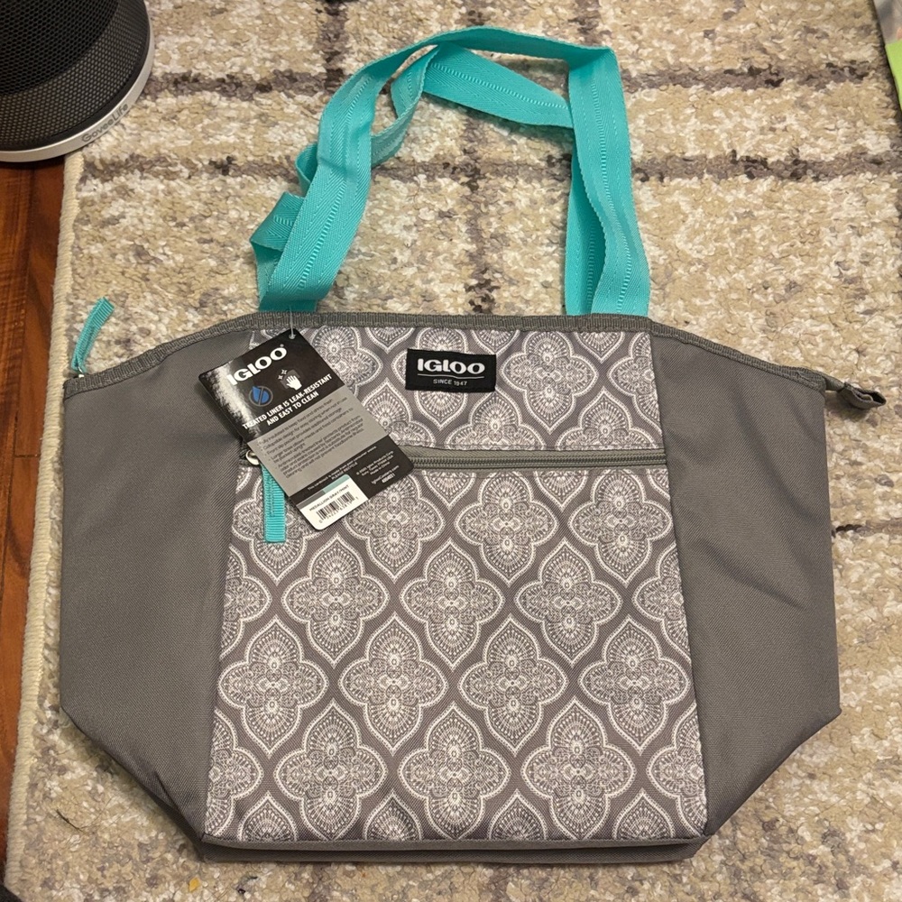 Igloo Teal and Gray Women's Tote Bag
